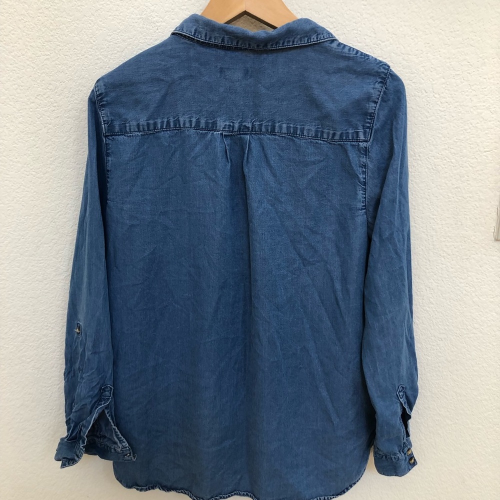 Women's GAP Button Down Chambray Shirt Sz Large L - Picture 9 of 12